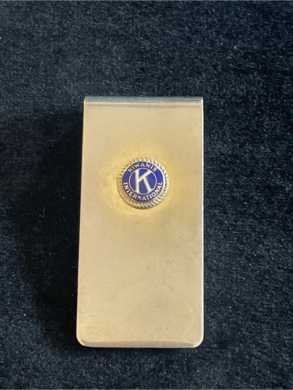 Kiwanis International Gold-Tone Money Clip with Blue Emblem